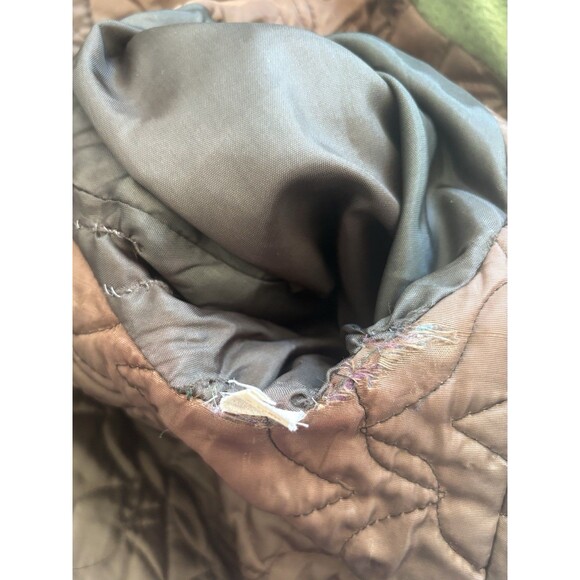 Vintage 60s Green Wool Womens Coat M Double Breasted Pea Coat Overcoat USA - Picture 11 of 12